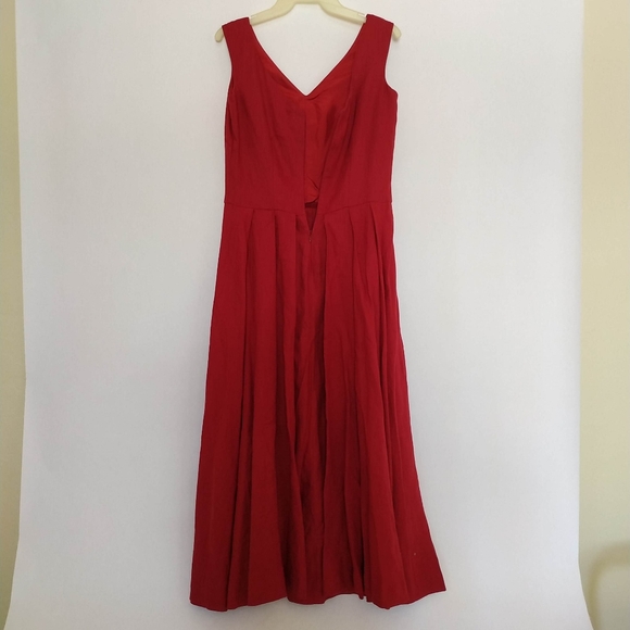 COPY - Sundance red dress linen / silk size P4 - Picture 3 of 13